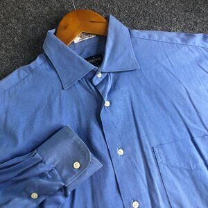 Gitman Bros Dress Shirt Men 16 33 Blue Vintage Long Sleeve Button Made in USA